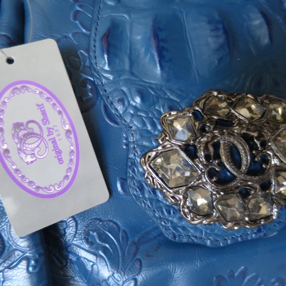 💗 SHARIF NWT LEATHER Hand Tooled Satchel Handbag - Beautiful Detail & Lining!💗 - Picture 3 of 14